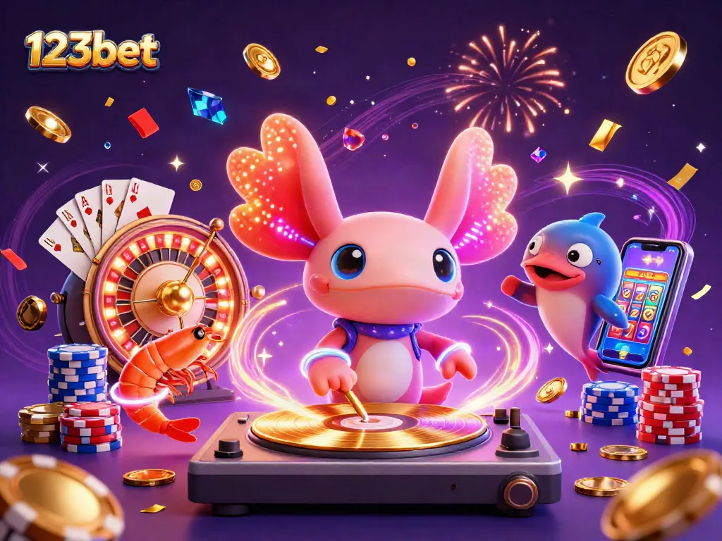 Experience thrilling gameplay at 123bet with vibrant 3D casino characters and dynamic gaming elements.