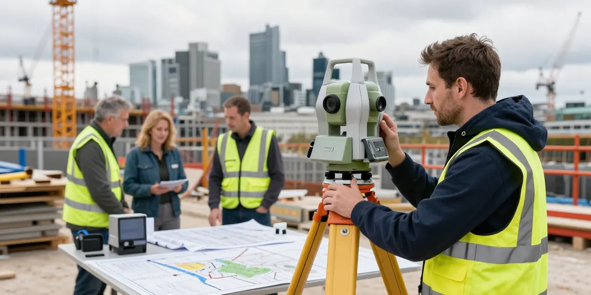 Topographical land surveys London being conducted by expert surveyors in an urban setting.
