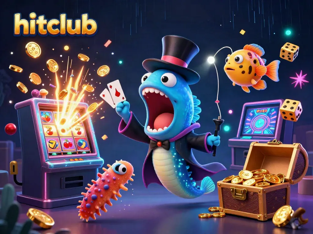 Hitclub brings an exhilarating gaming experience with vibrant characters in a dynamic casino scene.