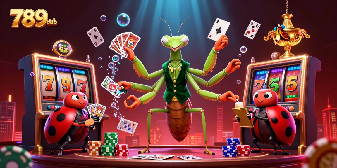 Experience the thrilling vibes of 789club with engaging games and lively characters in this vibrant illustration.
