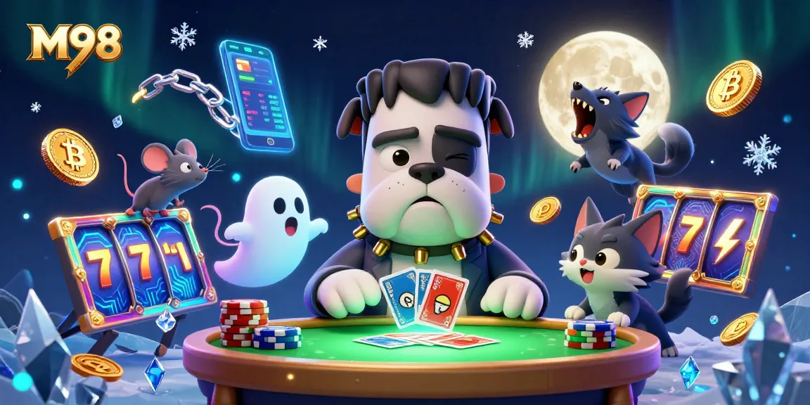 Play exciting M98 slot games with unique casino characters and crypto elements.