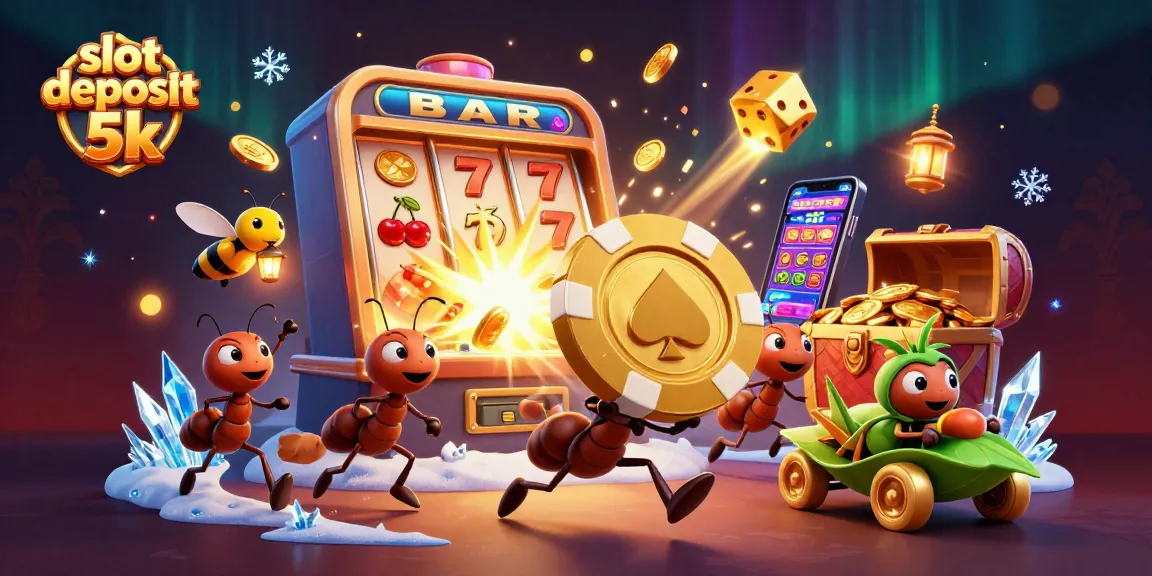 Experience exciting gameplay with slot deposit 5k in a vibrant, illustrated casino heist scene.