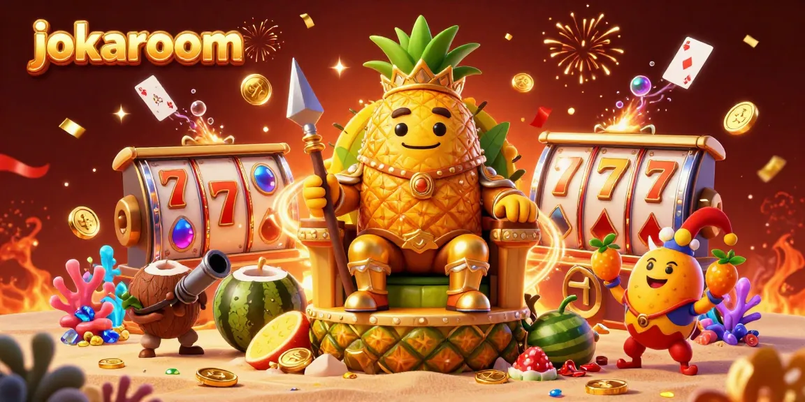 Win big at jokaroom with the golden pineapple king and thrilling casino games amid a party atmosphere.