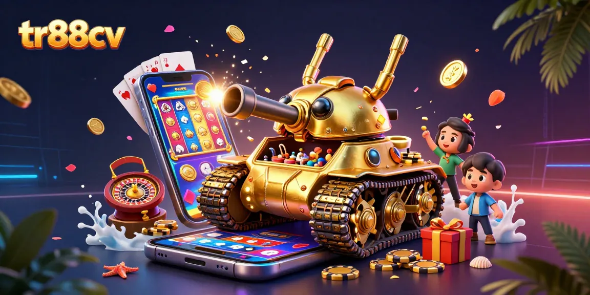 Engage in exciting gameplay at tr88cv, featuring a dynamic golden beetle tank casino with vibrant gaming elements.