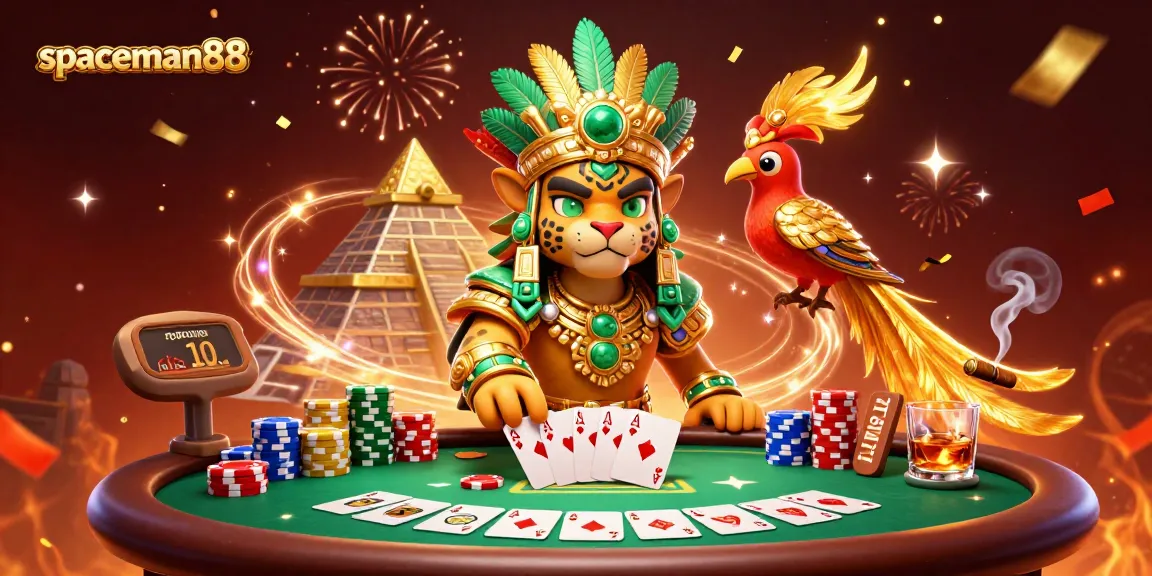 Experience the excitement of spaceman88 with dynamic poker scenes and colorful game elements.